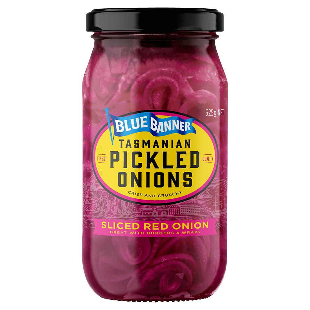 Blue Banner Picked Onions Sliced Red Onion